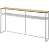 YAMAZAKI 2028 TOWER Console Table with Shelf, white, Steel/Wood, 126 x 20.5 x 65 cm