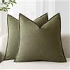 Foindtower Confezione da 2 federe decorative per cuscini in lino, morbide, stile bohémien, per sedia, divano, camera da letto, soggiorno, decorazione per la casa, 55 x 55 cm, verde oliva