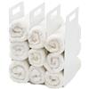 Yamazaki 4316 TOWER Towel Organizers (Set of 2), white, Steel, 14.5 x 14.5 x 30 cm