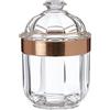 Premier Housewares 1601669 - Contenitore Trasparente in Acrilico, Colore: Oro Rosa, 10 x 10 x 15 cm