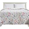 Elegant Comfort Coperta in pile di flanella ultra morbida, con stampa, accogliente e leggera, coperta decorativa per tutte le stagioni, per divano, motivo floreale, king size, motivo floreale