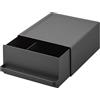 YAMAZAKI 2019 TOWER Sliding Countertop Drawer, black, Steel/Polypropylene/Magnet, 22.2 x 27.5 x 11.5 cm