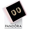 PANDORA Signature Orecchini a cerchio con pavé con cuori placcati in oro 14k