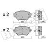 METELLI Kit pastiglie freno, Freno a disco METELLI 22-0987-0