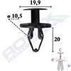 ROMIX Clip di fissaggio ROMIX C70668 FORD, GM, OPEL