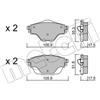 METELLI Kit pastiglie freno, Freno a disco METELLI 22-0988-0