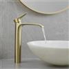 Kelelife Rubinetto dorato per lavabo, rubinetto da bagno, rubinetto a cascata alta, per lavabo in bagno, ottone