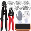Swpeet Set di 83 utensili per crimpatura funi metalliche, crimpature per cavi fino a 2,2 mm e tagliacavi fino a 5/32, manicotto in alluminio a doppia crimpatura in 3 dimensioni, ditale in acciaio