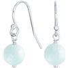 Bling Jewelry Semplici Orecchini A Goccia Rotondi Con Pietra Preziosa Di Acquamarina Blu Liscia, Con Gancio A Forma Di Pesce Francese. Realizzati In Argento Sterling .925 Per Donne