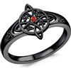 Midir&Etain Anello da donna con nodo da strega, in argento Sterling 925, 8 dimensioni, gioielli per Halloween, Natale, Halloween, regali per ragazze e figlie, 9, Gemma, Zircone