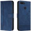 Bravoday Cover per Huawei Y6 2018 / Y6 Prime 2018 / Honor 7A / Honor 7A PRO, Flip Custodia in Pelle PU Portafoglio Custodia per Huawei Y6 2018, con Slot per Schede, Blu