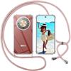 ISOI Cover con Cordino per Honor Magic 8 Lite, Custodia Trasparente con Collana Tracolla Laccio Collo Ultra Sottile Morbido TPU Silicone Antiurto AntiGraffio Case, Rosa
