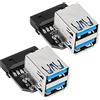CERRXIAN 2 adattatori da 19 pin a doppio USB 3.0 A, scheda madre da desktop 19/20 pin Prot a doppia USB 3.0 femmina, tipo verticale PCBA