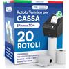 DNK TRADE SRL Rotoli Termici per Registratori di Cassa - 20 Rotolini di Carta Termica