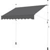 Yaheetech Tenda da Sole per Balcone Esterno Veranda a Bracci Estensibili con Manovella Regolabile Telo Avvolgibile Retrattile Resistente ai Raggi UV Telaio Telescopico Senza Forare 250 x 120 cm Grigio