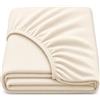 Dudu N Girlie jersey cotone singolo lenzuolo con angoli per lettino da viaggio, 65 cm x 95 cm, crema
