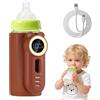 Gkstly Scaldabiberon Portatile Senza Fili 11 Temperature Riscaldamento Scaldabiberon Elettrico USB Ricaricabile 10400mAh Scalda Biberon Neonato con LCD Scaldo e Luce per Acqua Latte Materno Auto Viaggio
