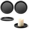 JYYWTSI Set di 4 Portacandele in Metallo Nero, Diametro 10 cm, per Candele a Pilastro, Decorazione da Tavolo per Casa, Matrimonio, Soggiorno