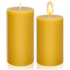 XTDMJ 2 candele a colonna in cera d'api, ciascuna di 40 ore di combustione, candele in pura cera d'api naturale per la decorazione domestica, 5 x 10 cm