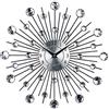 Timelike Orologio da Parete in Metallo, Stella di Cristallo Orologio da Parete con Brillantini Grande per Cucina Salotto Decorazione Casa (Round)