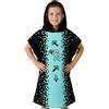 MINECRAFT Asciugamani Bagno con Cappuccio Asciugamano Doccia Ragazzi Creeper Accappatoio Poncho Bambino Telo Mare Bambini Idee Regalo (Nero/Blu, 10-13 Anni)