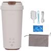 Fafeicy Bollitore Elettrico Portatile da Viaggio 500ml Acciaio Inossidabile Riscaldamento Rapido 300W Ricaricabile 5000mAh Dimensioni 97x97x198mm