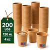 LAN&LAN Bicchieri da caffè usa e getta in carta kraft - maggiore grammatura e resistenza al calore, ideali per il caffè da portare in gastronomia ed eventi (200, 120 ml)