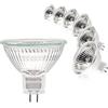 Simusi Lampadina alogena MR16, lampadina spot MR16, 12 V, 20 W, GU5.3, dimmerabile, 2 pin, bianco caldo, 2700 K, coperchio in vetro per plafoniera, confezione da 6