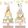 KASESSS 2 Pezzi Decorazioni da Tavola Pasquali in Legno, Pasqua Decorazioni, Decorazione Pasquale da Tavolo per la Casa Uovo di Pasqua Coniglio, Ornamenti di Pasquas per Tabelle Finestre Feste