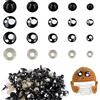 NQEUEPN 600 Pezzi di Occhi Amigurumi, Occhi di Plastica Kawaii all'Uncinetto da 8-16 mm Occhi di Animali all'Uncinetto Neri con Rondelle per Forniture per Maglieria e Uncinetto