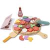 Woet® - Cibo Giocattolo Pizza in Legno per Bambini Piccoli - Set di Alimenti Giocattolo 32 Pezzi con Menu e Accessori - Giocattolo da Cucina - A Partire da 2 Anni - Regalo per Bambini