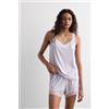 Intimissimi Pigiama Corto Canotta In Modal Con Pizzo Viola
