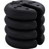 Outsunny Set di 4 pesi per il fissaggio rotondi per gazebo tendone tenda dim. Ø 25 x 6H cm HDPE nero