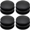 ECSiNG 4 Set di tappetini per auto a doppio strato, tappetini in tessuto con clip, 42mm di colore nero, con fibbia antiscivolo, tappetini in plastica tondi per auto, fibbia in plastica per tappetini