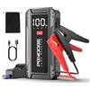 PGNOOGE 26800 mAh 6000 A Avviatore Batteria Auto (Fino a ALL Gas/10 L Diesel), 12V Starter Batteria Auto Con Pulsante Di Avvio Forzato E Uscita USB, Ampio Display Lcd, Luce Da 600 Lumen