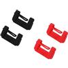 Msagkah 4 coperture in silicone per cinture di sicurezza auto, protezione morbida e durevole, per sedile posteriore dell'auto, 4 pezzi in silicone per sedile posteriore (nero+rosso)