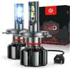 CAR WORK BOX H4 LED, 16000LM 80W Lampadine LED H4 per Fari Auto, 6500K Bianca