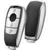 KEYSCOVER Custodia per chiave auto per Mercedes-Benz - Cover adatta per modelli E, S, A, CLA, GLA, GLE, GLC, GLK e AMG, design sottile e facile installazione (pelle grigia)