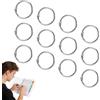 YTAXYZWR anelli apribili metallici 45mm per raccoglitori, 12 pezzi anelli per fogli sfusi argento, cerchi apertura facile per album scrapbooking scuola ufficio