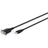 DIGITUS DA-70172 - Cavo Adattatore da USB 2.0 a RS232 - USB-A, connettore DB9 - Lunghezza 1,8 m - Chipset FTDI - velocità di Trasmissione Dati da 75 a 128.000 BPS - Ritenzione Porta Com - Nero