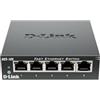D-Link DES-105 Switch 5 Porte Fast Ethernet, Alloggiamento in Metallo, Nero/Antracite