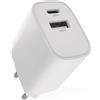 EMOS - Caricatore USB-C+A da 15 Watt - Alimentatore senza cavo - Adattatore Euro USB-C e tipo A - Connettore USB da 15 W per la ricarica di smartphone, iPhone, dispositivi ricaricabili - 5 V/3 A