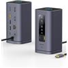 Baseus Spacemate 11 in 1 Docking Station 3 Monitor Espansione per macOS, con Display Intelligente, 4K HDMI, 10Gbps USB-C/A, 100W PD, Ethernet, Audio, Driver DisplayLink Richiesti