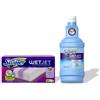 Swiffer Wetjet - Set di spazzole a spruzzo, 1 ricarica da 1,25 l WetJet e 10 salviette, trattiene polvere e sporco, progettato per tutti i tipi di pavimenti (1)