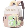 PROTAURI Zainetto Bambino 1-4 Anni, Zaino Asilo Bimba Riflettente con Cinturino Toracico e Disegno Animale Cartoon, per 2-6 Anni, 10 L, Design Dinosauro Cachi