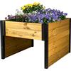 dobar® Green label - Garage per robot tosaerba, in legno, con fioriera, in lana di pecora, bicolore, 79 x 73 x 56 cm, colore: Nero/Marrone
