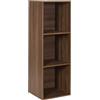 HOME DECO FACTORY - HD0580 - Scaffale di Stoccaggio Modulabile 3 Scomparti Tiffany in Legno MDF - Ideale per Piccoli Spazi - Perfetto per Libri e Oggetti Decorativi - Marrone - 34x97,8x31,8 cm