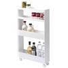 YAMAZAKI 1806 TOWER Slim 4Tiered Storage Cart, white, Steel/Nylon, 13 x 48 x 80.5 cm