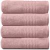 GC GAVENO CAVAILIA New Hampton Hand, set di 4 asciugamani di lusso, ultra morbidi, extra assorbenti, 100% cotone filato ad anelli, egiziano, rosa cipria, 50 x 80 cm