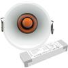 Lumenmeister EKEY LUMENMEISTER EDGE-LE-W-12-TW Tunable White (HCL) Faretto da incasso in set con driver LED AIDimming PE-L12DCA DALI-2 DT8 (corrente costante)